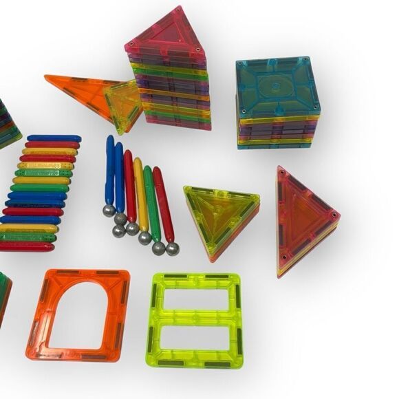 Cra-Z-Art Magrific 3D Magnetic Tiles & Magtastix Mixed Shapes Lot of 80 Pieces - Picture 3 of 12